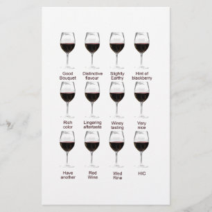 Wine tasting stationery
