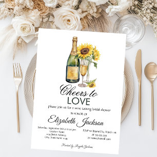 Wine Tasting Sunflowers Bridal Shower Invitation