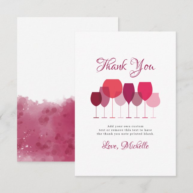 Wine Tasting Thank You Cards (Front/Back)