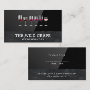 Wine Tastings Marble Black High Gloss Business Card