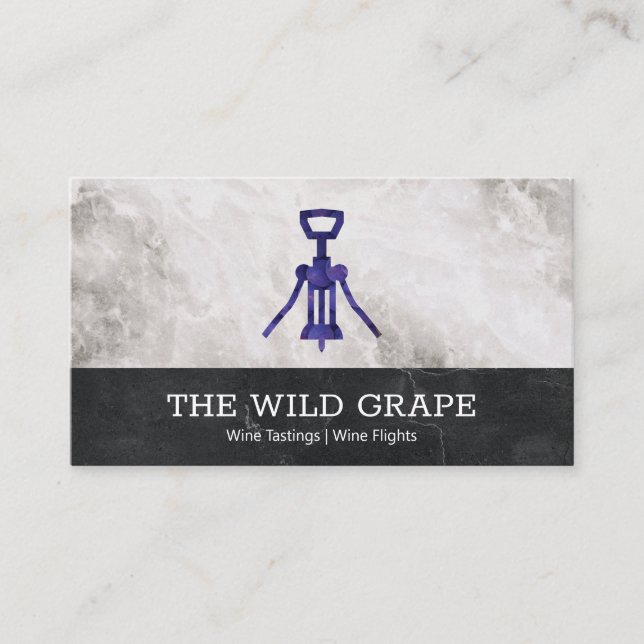 Wine Tastings | Marble | Wine Opener Business Card (Front)