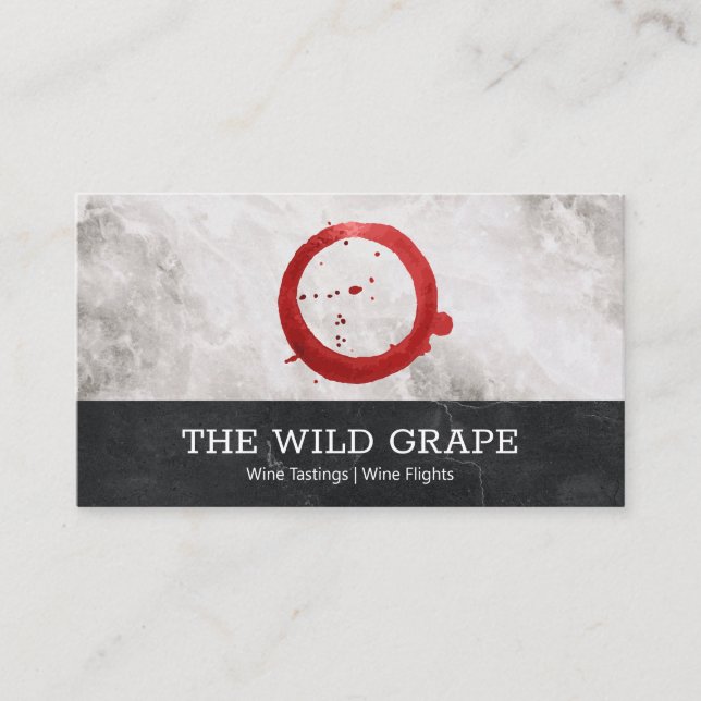 Wine Tastings | Marble | Wine Stain Business Card (Front)