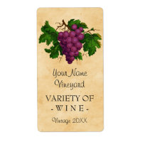 Wine Template Vintage Grapes Personalised Bottle