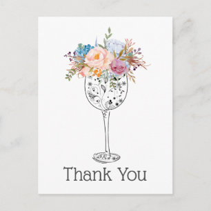 wine, thank you card