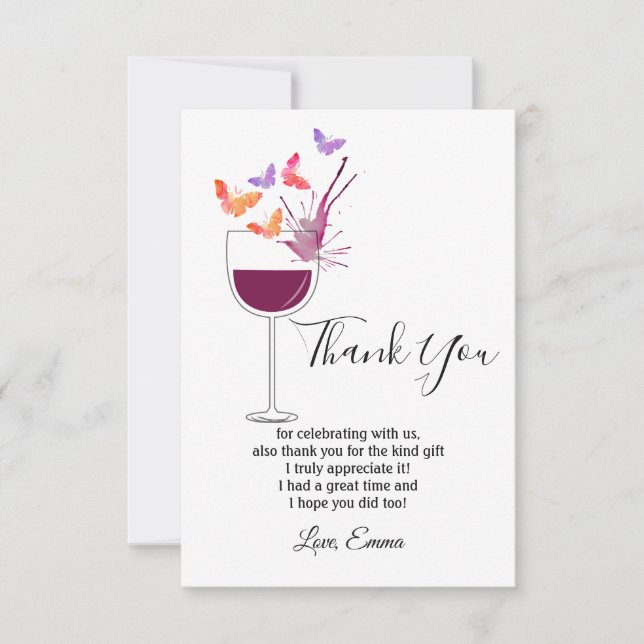 wine, thank you card (Front)