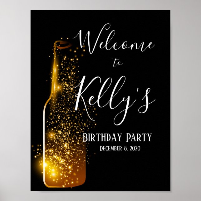 Wine theme, adult party, welcome sign (Front)