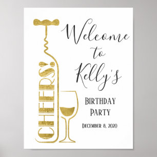 Wine theme, adult party, welcome sign