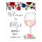 Wine theme, adult party, welcome sign