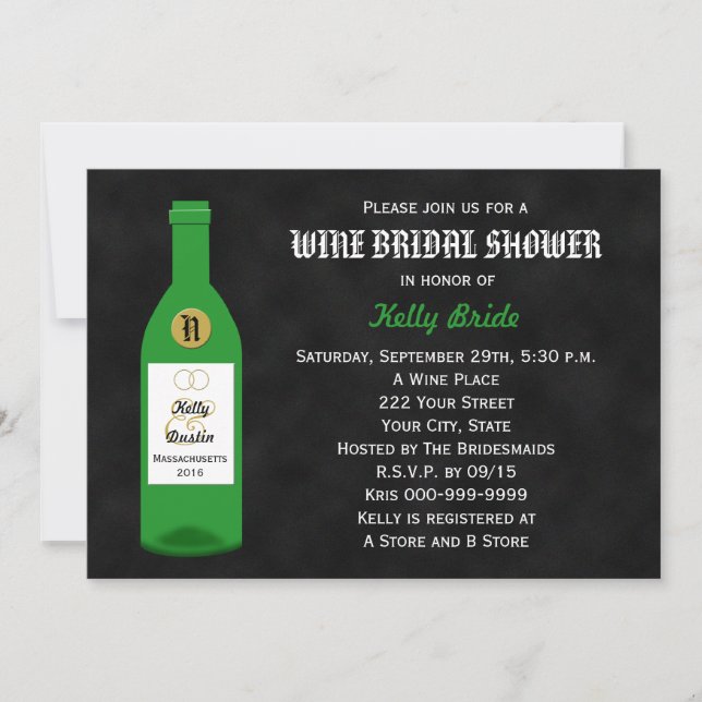 Wine Theme Bridal Shower Invitation (Front)
