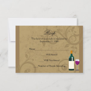 Wine Theme Matching RSVP Reply Cards