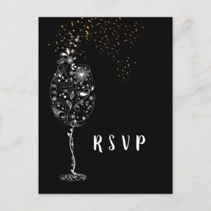 wine theme, party, Postcard RSVP