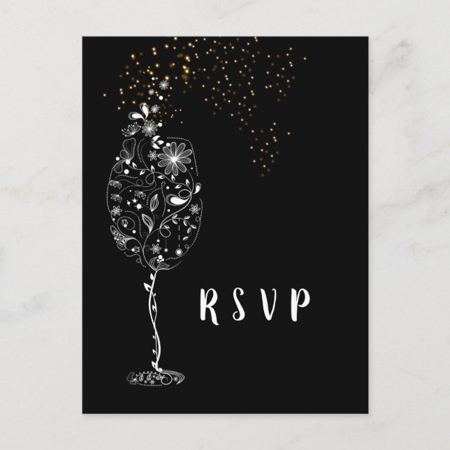 wine theme, party, Postcard RSVP (Front)