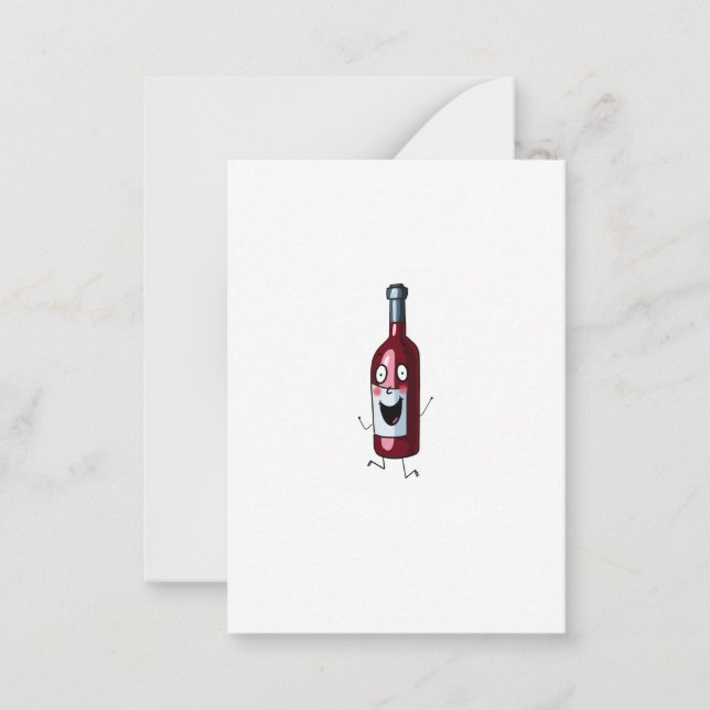 Wine theme, red wine, bottle of wine card (Front)