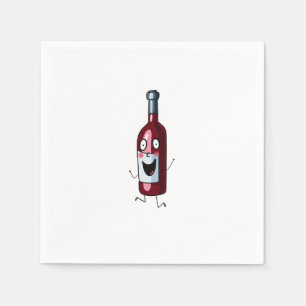 Wine theme, red wine, bottle of wine napkin