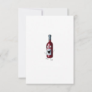 Wine theme, red wine, bottle of wine thank you card