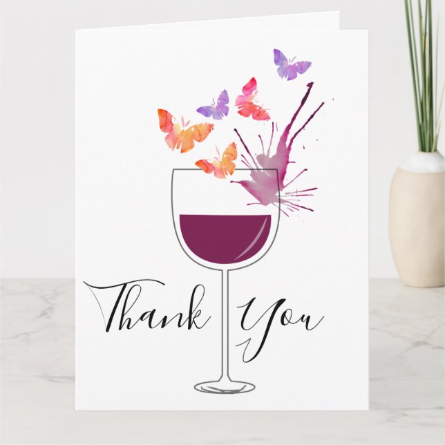 wine theme, thank you card (Front)
