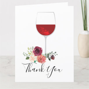 wine theme, thank you card