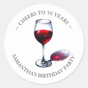 Wine-Themed Birthday Party Sticker