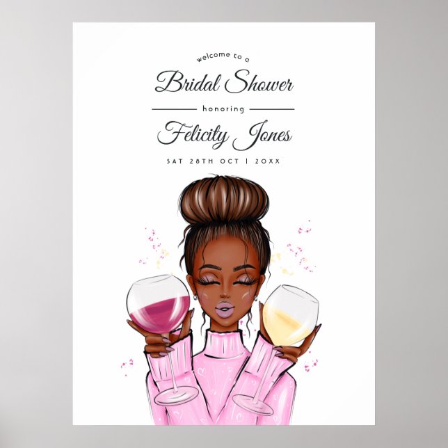 Wine themed Bridal Shower Welcome Poster (Front)