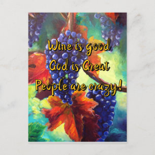 Wine themed  postcard