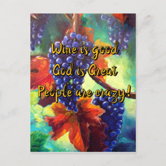 Wine themed  postcard