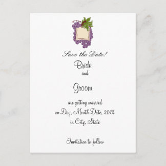 Wine Themed Save the Date Announcement Postcard
