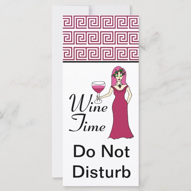 "Wine Time" Goddess Key Pattern Do Not Disturb (Front)