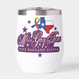 Wine Tumbler with Miss Gay Texas State logo