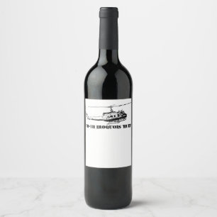 Wine UH-1H Iroquois Helicopter Label
