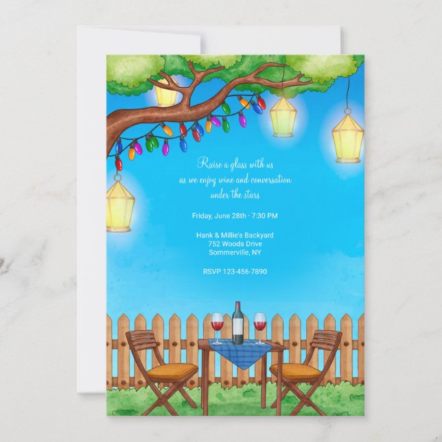 Wine Under the Stars Invitation (Front)