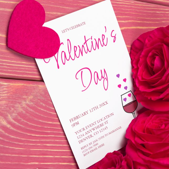 Wine Valentine's Day Party  Invitation (Creator Uploaded)