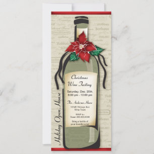 Wine Varietal and Whimsical Bottle Holiday Party Invitation