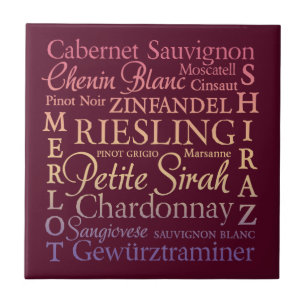 Wine Varietals Decorative Ceramic Tile