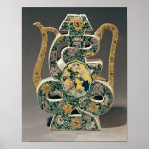 Wine vase in the form of the character 'shou' poster