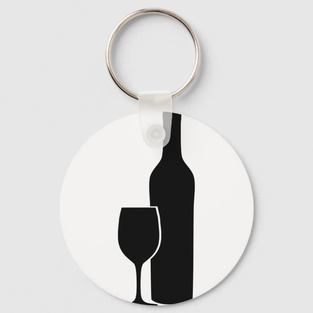 Wine - vine icon key ring (Front)