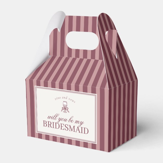 Wine Vineyard Club Bridesmaid Proposal Box (Front Side)