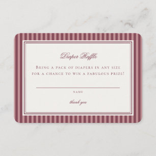 Wine Vineyard Club Old Money Diaper Raffle Insert