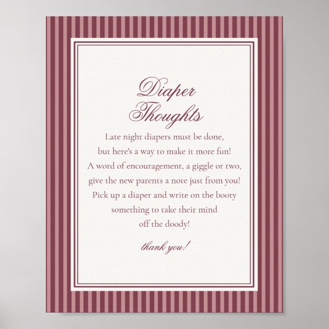 Wine Vineyard Club Old Money Diaper Thoughts Poster (Front)
