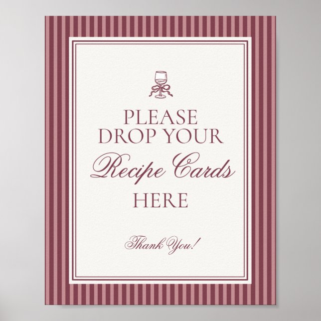 Wine Vineyard Club Old Money Share Recipe Bridal Poster (Front)