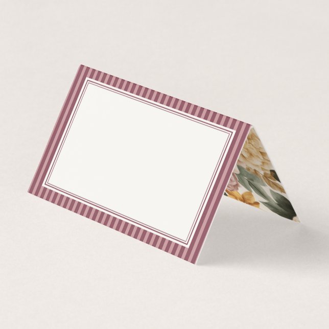 Wine Vineyard Club Old Money Striped Place Cards (Front)