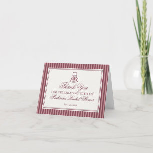 Wine Vineyard Club Old Money Striped Thank You  Card