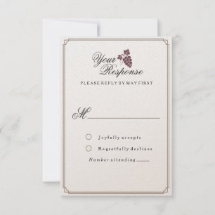 Wine Vineyard Modern Vintage RSVP Card