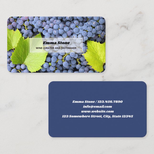 Wine Vineyard Sommelier Business Card (Front/Back)