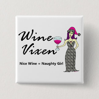 Wine Vixen "Nice & Naughty" Holiday Square 15 Cm Square Badge