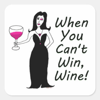 Wine Vixen Simply Wicked When You Can't Win, Wine Square Sticker
