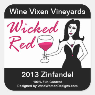 Wine Vixen Wicked Red Faux Wine Label