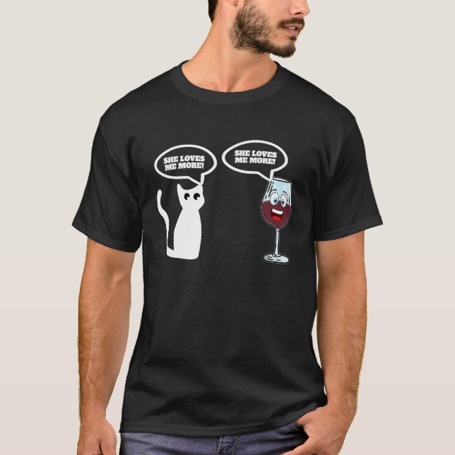 Wine Vs Cat T-Shirt (Front)