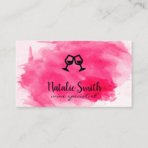 Wine   Watercolor   Cheers Business Card