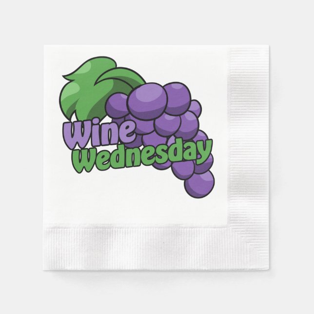 Wine wednesday wine drinkers napkin (Front)