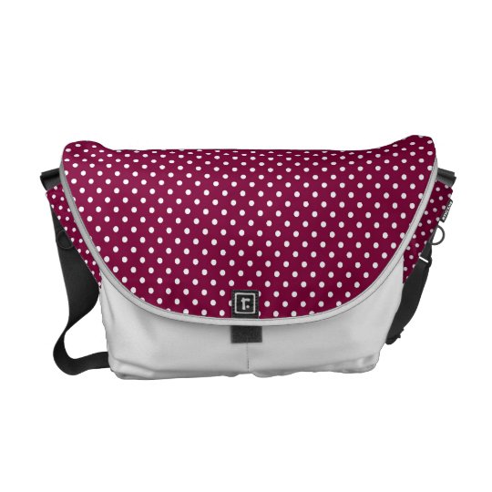 Wine & White polka dot bag Commuter Bags